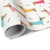 ダックスインセーターのホリデーパターン ラッピングペーパー (ロールコーナー)