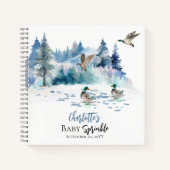 ダックスウッドランドフォレストボーイベビー散水ゲストブック ノートブック (正面)