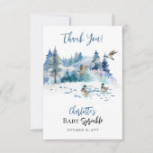 ダックスウッドランドフォレスト自然ボーイベビー散水 サンキューカード (正面)