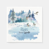 ダックスウッドランドフォレスト自然ボーイベビー散水 スタンダードカクテルナプキン (正面)