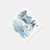 ダックスウッドランドフォレスト自然ボーイベビー散水 スタンダードカクテルナプキン (角)