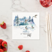 ダックスウッドランドフォレスト自然21歳の誕生日パーティー スタンダードカクテルナプキン (インサイチュ)