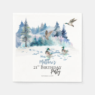 ダックスウッドランドフォレスト自然21歳の誕生日パーティー スタンダードカクテルナプキン