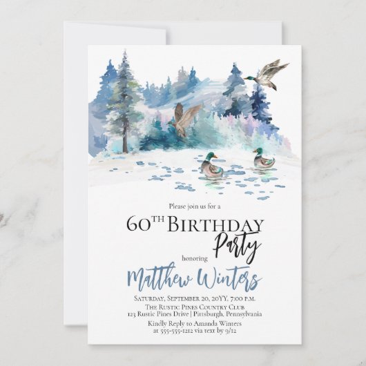 ダックスウッドランドフォレスト自然60th誕生日パーティー 招待状 (正面)