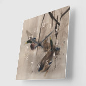 ダックスオンザウォーターアー日本のト水鳥 スクエア壁時計 (傾斜)