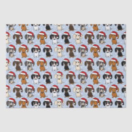 ダックスクリスマスキュートウィーナードッグサンタホリデイ 薄葉紙