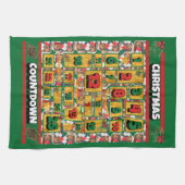 ダックスシャントのカウントダウンクリスマスアドベントカレンダードッグ キッチンタオル (横)