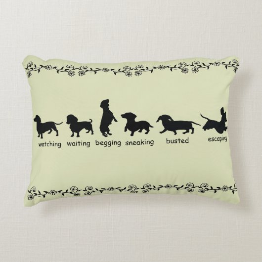 ダックスシャントのシルエット枕 アクセントクッション (正面)