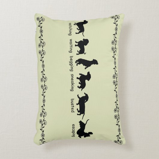 ダックスシャントのシルエット枕 アクセントクッション (正面(垂直))