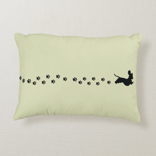 ダックスシャントのシルエット枕 アクセントクッション (裏面)