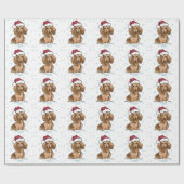 ダックスシャントのスノーラッピング紙 ラッピングペーパー (フラット)