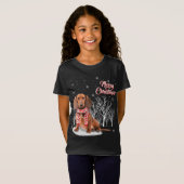 ダックスシャントの木メリークリスマスダックスシャントのクリスマス Tシャツ (正面フル)