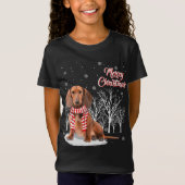 ダックスシャントの木メリークリスマスダックスシャントのクリスマス Tシャツ (正面)