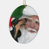 ダックスシャントキスforサンタドッグアートオーナメント セラミックオーナメント (右)