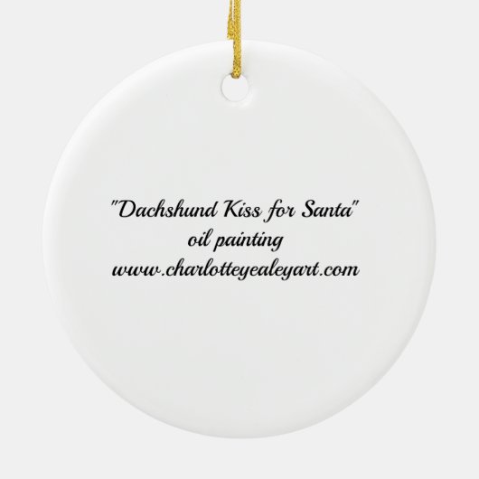 ダックスシャントキスforサンタドッグアートオーナメント セラミックオーナメント (裏面)