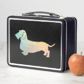 ダックスシャントラフ塗装ジオシルエットパステル メタルランチボックス (インサイチュ)