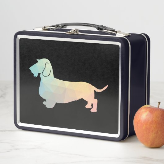 ダックスシャントラフ塗装ジオシルエットパステル メタルランチボックス (インサイチュ)