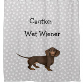 ダックスシャント前部印刷シャワーカーテン シャワーカーテン (正面)