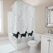 ダックスシャント荒髪 – シルエット1 シャワーカーテン (インサイチュ)