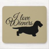 ダックスシャント荒髪 – シルエット1 マウスパッド (正面)