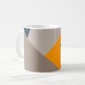 ダックスシャンドイエローアンド深いティール(緑がかった色)抽象芸術 コーヒーマグカップ (正面左)