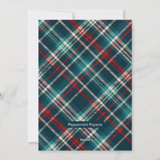 ダックスシャンドインスノーエンチャントフォレストペットポートレート シーズンカード (裏面)