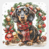 ダックスシャンドウィズホリデースカーフバイリース スクエアシール (正面)