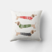 ダックスシャンドウィナードスクリスマスセーターホリデー クッション (裏面)