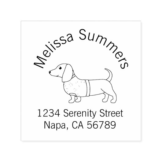 ダックスシャンドウィーナードッグスターセーターアーチアドレス セルフインキングスタンプ (デザイン)