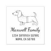 ダックスシャンドウィーナードッグプレイドセーターファミリーアドレス セルフインキングスタンプ (デザイン)