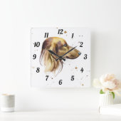 ダックスシャンドウォーター色ペット動物ウィーナー犬 スクエア壁時計 (ホーム)