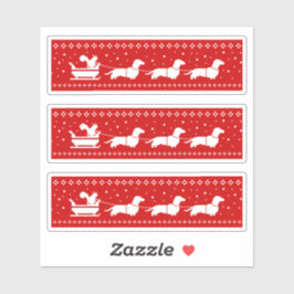 ダックスシャンドクリスマスそりとリスの休日 シール