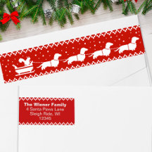 ダックスシャンドクリスマスそりとリスの休日