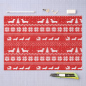 ダックスシャンドクリスマスそりとリスの休日 薄葉紙 (クラフト)