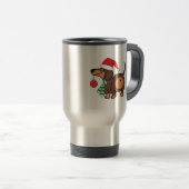 ダックスシャンドクリスマスコーヒーマグ トラベルマグ (正面右)