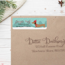 ダックスシャンドクリスマススノーイ差出人住所ラベル ラベル