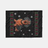 ダックスシャンドクリスマスセータークリスマスペットアニマルドッグロー フリースブランケット (正面(横))