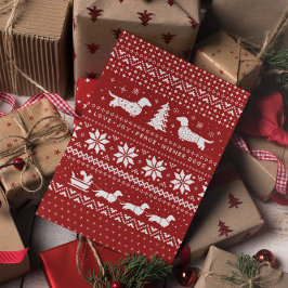 ダックスシャンドクリスマスセーターパターンホリデークリスマス シーズンカード