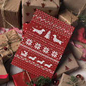 ダックスシャンドクリスマスセーターパターンホリデークリスマス シーズンカード