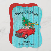 ダックスシャンドクリスマスツリーショッピングフラットカード シーズンカード (正面/裏面)