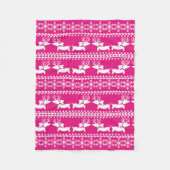 ダックスシャンドクリスマスフェア島ブランケットウィーナードッグ フリースブランケット (正面)