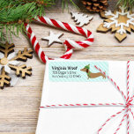 ダックスシャンドクリスマスラッピング紙かわいい雪の結晶 ラベル<br><div class="desc">小さな脚想像の踊りと休日の応援を持つダチュンドを特徴とするフェスティバル差出人住所ラベルですてき、いたずらに尻尾を振り回す。このシーンメリーの上に書は、あなたのアドレスは明るく湾曲したスクリプトで、あなたが送信するすべてのエンベロープを小さなダックスンディッド喜びのソリを作る！🐕🎄✉️</div>