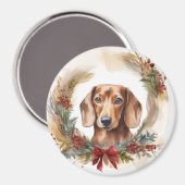 ダックスシャンドクリスマスリースフェスティバルカップ マグネット (正面/裏面)