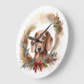 ダックスシャンドクリスマスリースフェスティバルカップ ラージ壁時計 (傾斜)