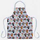 ダックスシャンドサンタスキュートクリスマスウィナードグホリデー エプロン (正面)