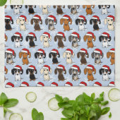 ダックスシャンドサンタスキュートクリスマスウィナードグホリデー キッチンタオル (折り畳み)