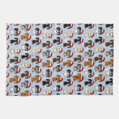 ダックスシャンドサンタスキュートクリスマスウィナードグホリデー キッチンタオル (横)