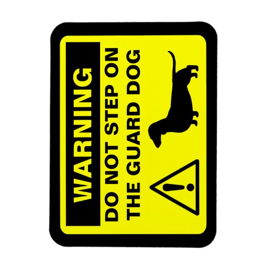 ダックスシャンドシルエットおもしろいガードドッグ警告標識 マグネット (縦)