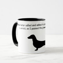 ダックスシャンドシルエットおもしろいコーヒーマグ