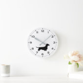 ダックスシャンドシルエットウィーナードグラウンドクロック ラウンド壁時計 (ホーム)